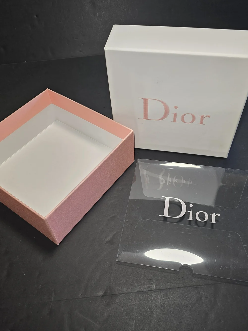 Dior Pink & White Gift Box with Clear Dior Sleeve